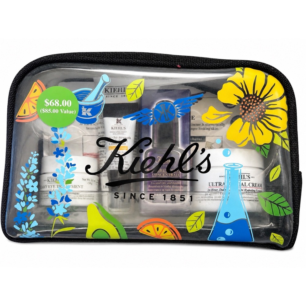 Kiehl's Healthy Skin Starter‎ Kit 5-Piece Skincare Set with Travel Pouch NEW